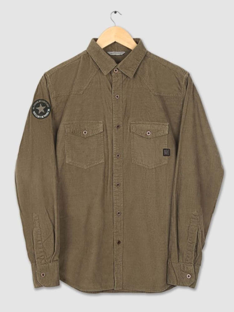 Tan Brown Corduroy Shirt for Men